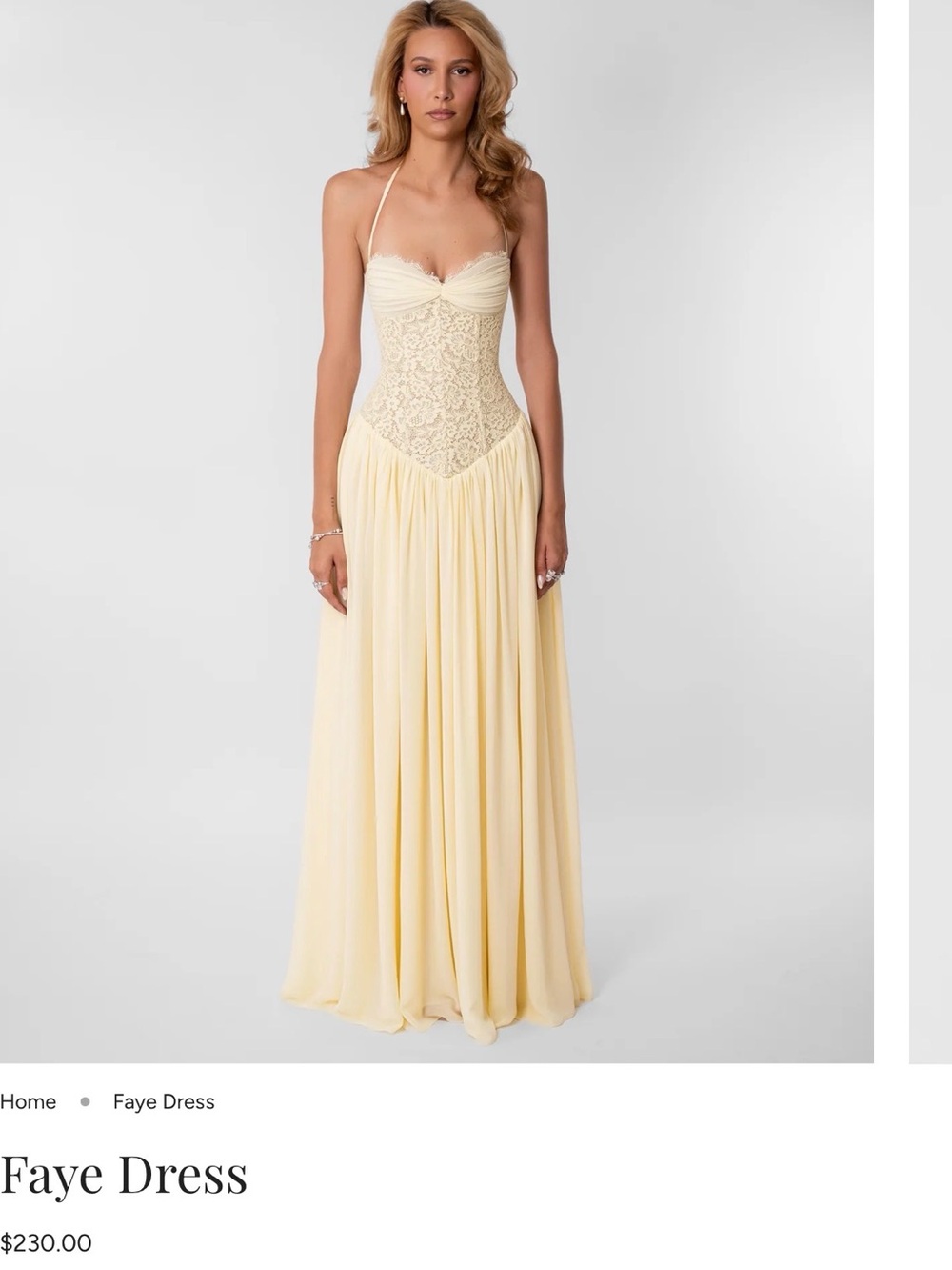 Faye Halter Maxi Dress in Cream
